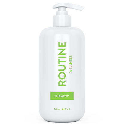 Picture of Routine Wellness Shampoo for Stronger Hair - Biotin | Vegan | Color Safe | Sulfate-Free | Clinically Tested | Nourishing Oils and Vitamins - Cucumber 14oz