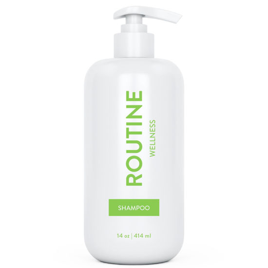 Picture of Routine Wellness Shampoo for Stronger Hair - Biotin | Vegan | Color Safe | Sulfate-Free | Clinically Tested | Nourishing Oils and Vitamins - Cucumber 14oz