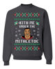 Picture of Wild Bobby Kith Me Under The Mithletoe Funny Tyson Ugly Christmas Sweater Unisex Crewneck Sweatshirt, Charcoal, Small