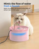 Picture of Cat Water Fountain, GIOTOHUN Faucet-Shaped 67oz/2L Cat Fountain, Super Silent Pet Water Fountain, Built-in Led Light, Activated Carbon Filter, Translucent Water Tank, Suitable for Multiple Pets,Pink