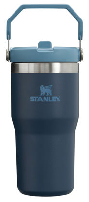 Picture of Stanley IceFlow Stainless Steel Tumbler - Vacuum Insulated Water Bottle for Home, Office or Car Reusable Cup with Straw Leak Resistant Flip Cold for 12 Hours or Iced for 2 Days, Navy, 20OZ