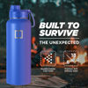 Picture of IRON °FLASK Camping & Hiking Hydration Flask, Wide Mouth, 3 Spout Lids, Stainless Steel Outdoor Water Bottle, Double Walled, Insulated Thermos, Metal Canteen - Cobalt, 40 Oz