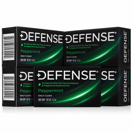 Picture of Defense Soap 5pk All Natural Peppermint Bar Soap for Men | Made by Wrestlers with Tea Tree Oil & Eucalyptus Oil to Promote Healthy Skin