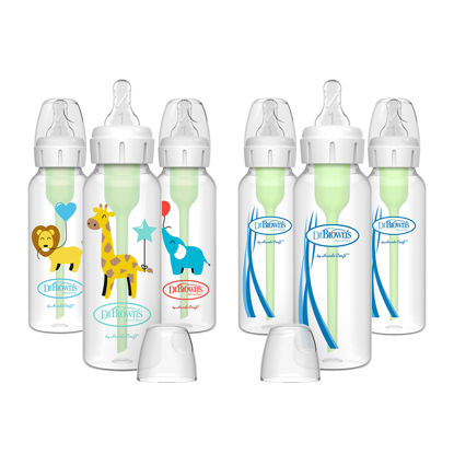 Picture of Dr. Brown’s Natural Flow® Anti-Colic Options+™ Narrow Baby Bottles 8 oz/250 mL, with Level 1 Slow Flow Nipple, 6 Pack, 0m+ Balloon Animals Gift Set