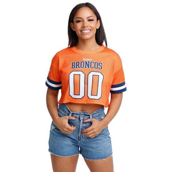 Picture of FOCO Denver Broncos NFL Womens Gameday Mesh Crop Top - Large