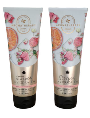 Picture of Bath and Body Works Aromatherapy Ultimate Hydration Body Cream 8 Oz. 2 Pack (Rose Tangerine Tea)