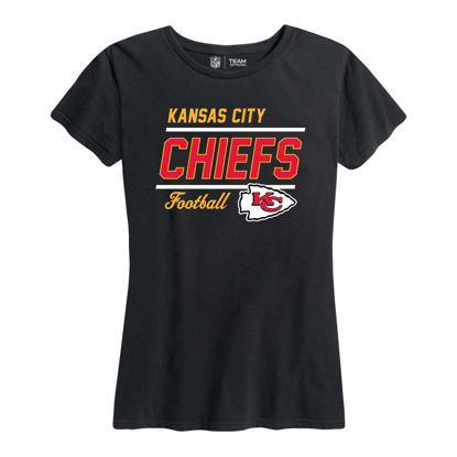 Picture of Team Fan Apparel NFL Gameday Women's Relaxed Fit T-Shirt - Rib Neck Contour - Tagless Short Sleeve Tee - Stay Cool & Stylish (Kansas City Chiefs - Black, Womens Small)