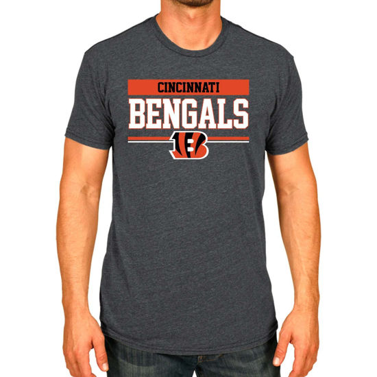 Picture of Team Fan Apparel NFL Adult Team Block Tagless T-Shirt - Cotton Blend - Charcoal - Perfect for Game Day - Comfort and Style (Cincinnati Bengals - Black, Adult X-Large)