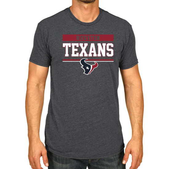 Picture of Team Fan Apparel NFL Adult Team Block Tagless T-Shirt - Cotton Blend - Charcoal - Perfect for Game Day - Comfort and Style (Houston Texans - Black, Adult Small)