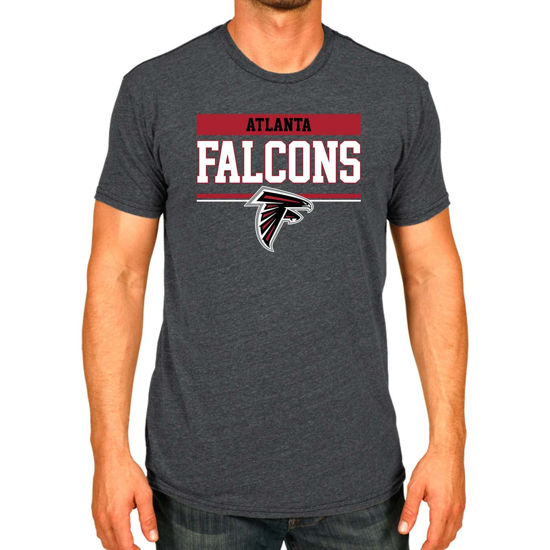 Picture of Team Fan Apparel NFL Adult Team Block Tagless T-Shirt - Cotton Blend - Charcoal - Perfect for Game Day - Comfort and Style (Atlanta Falcons - Black, Adult Small)