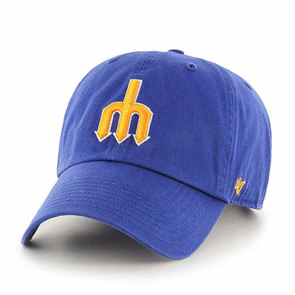 Picture of '47 MLB Cooperstown Clean Up Adjustable Hat, Adult (Seattle Mariners Blue Cooperstown)