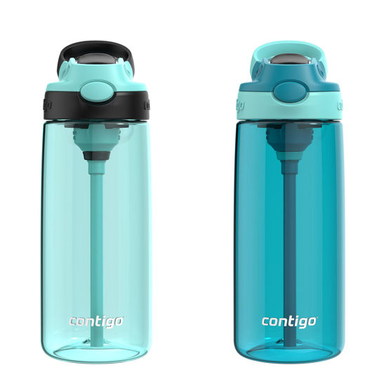 Picture of Contigo Aubrey Leak-Proof Spill-Proof Water Bottle, 20oz. 2 Pack, Jade/Licorice & Juniper/Jade