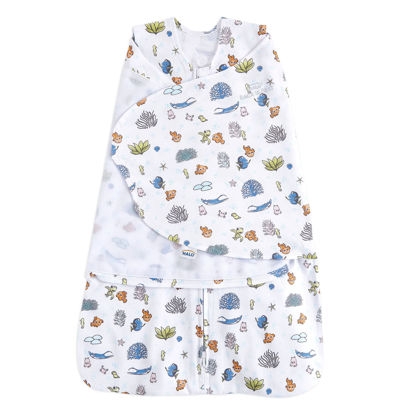 Picture of HALO Disney Baby Finding Nemo 100% Cotton Sleepsack Swaddle, 3-Way Adjustable Wearable Blanket, Great Barrier Reef, Small, 3-6 Months