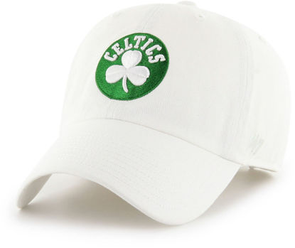 Picture of '47 NBA Unisex-Adult Clean Up Adjustable Hat Cap One Size Fits All (Boston Celtics White)