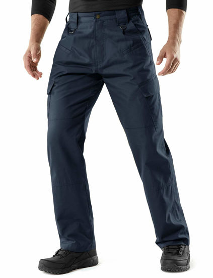 Picture of CQR Men's Tactical Pants Lightweight EDC Assault Cargo, Duratex(tlp106) - Navy, 36W x 30L