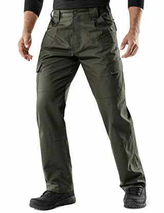 Picture of CQR Men's Tactical Pants Lightweight EDC Assault Cargo, Duratex(tlp106) - Green, 36W x 32L