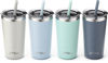 Picture of Tiblue Kids & Toddler Cup - 4 Pack 12oz Spill Proof Stainless Steel Water Bottle for Girls Boys Insulated Tumbler with Leak Proof Lid & Silicone Straw with Stopper - BPA FREE Baby Smoothie Snack Cup