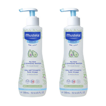 Picture of Mustela Baby Cleansing Water - No-Rinse Micellar Water - with Natural Avocado & Aloe Vera - for Baby's Face, Body & Diaper “ 10.14 fl. Oz (Pack of 2)