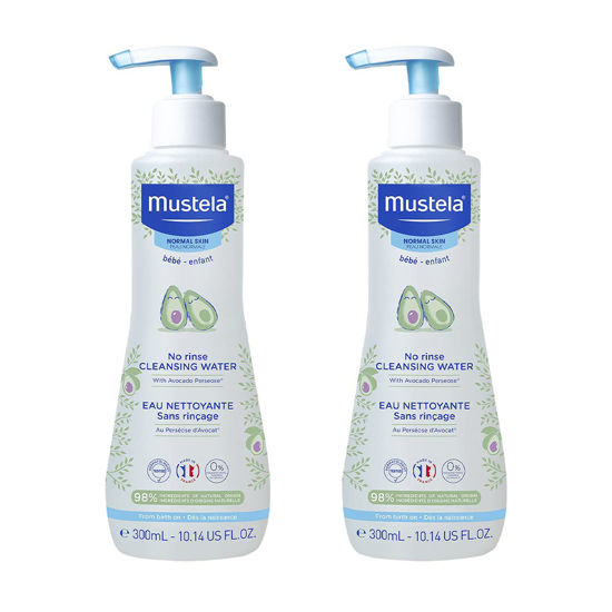 Picture of Mustela Baby Cleansing Water - No-Rinse Micellar Water - with Natural Avocado & Aloe Vera - for Baby's Face, Body & Diaper “ 10.14 fl. Oz (Pack of 2)