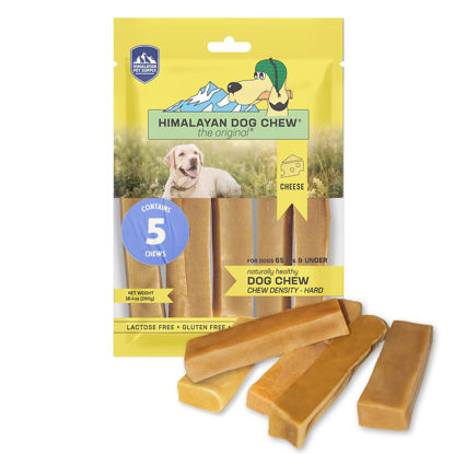 Picture of Himalayan Dog Chew Premium Yak Cheese Himalayan Dog Chews, Cheese, 5 XL/Large Treats, 3.3 oz, Dog Treats Large Breed, All Natural, Long Lasting Dog Chews for Aggressive Chewers, Dogs Under 65 lbs