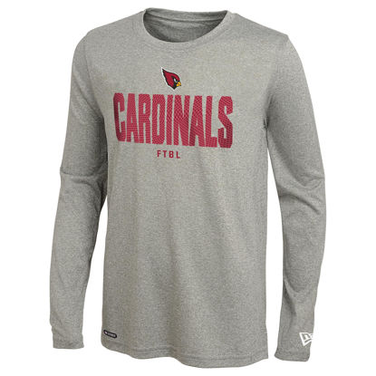 Picture of New Era NFL Men's Grids Dri-Tek Cool Heathered Grey Long Sleeve T-Shirt, Arizona Cardinals 24, X-Large