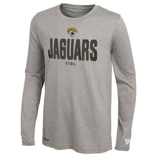 Picture of New Era NFL Men's Grids Dri-Tek Cool Grey Long Sleeve T-Shirt, Adult Football Tagless T-Shirt, Jacksonville Jaguars, Medium