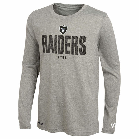 Picture of New Era NFL Men's Grids Dri-Tek Cool Grey Long Sleeve T-Shirt, Adult Football Tagless T-Shirt, Las Vegas Raiders, Large