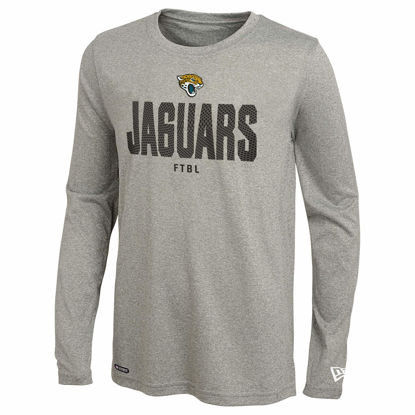 Picture of New Era NFL Men's Grids Dri-Tek Cool Grey Long Sleeve T-Shirt, Adult Football Tagless T-Shirt, Jacksonville Jaguars, XX-Large