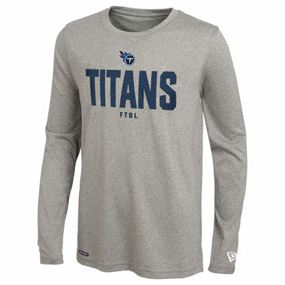 Picture of New Era NFL Men's Grids Dri-Tek Cool Grey Long Sleeve T-Shirt, Adult Football Tagless T-Shirt, Tennessee Titans, Large