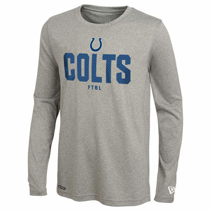 Picture of New Era NFL Men's Grids Dri-Tek Cool Grey Long Sleeve T-Shirt, Adult Football Tagless T-Shirt, Indianapolis Colts, Large