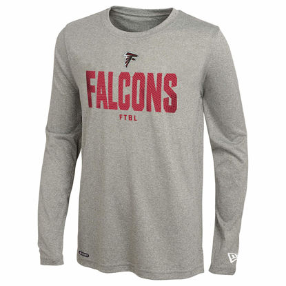 Picture of New Era NFL Men's Grids Dri-Tek Cool Grey Long Sleeve T-Shirt, Adult Football Tagless T-Shirt, Atlanta Falcons, Small