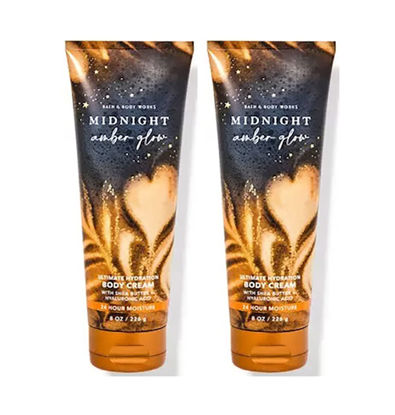 Picture of Bath & Body Works Midnight Amber Glow Ultimate Hydration Body Cream For Women 8 Fl Oz 2- Pack (Midnight Amber Glow), 8.0 ounces