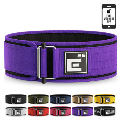 Picture of Self-Locking Weight Lifting Belt | Premium Weightlifting Belt for Serious Functional Fitness, Weight Lifting, and Olympic Lifting Athletes | (Medium, Purple)