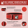 Picture of Self-Locking Weight Lifting Belt | Premium Weightlifting Belt for Serious Functional Fitness, Power Lifting, and Olympic Lifting Athletes (26" - 30", Around Navel, Small, Red)