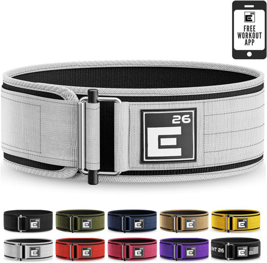 Picture of Self-Locking Weight Lifting Belt - Premium Weightlifting Belt for Serious Functional Fitness, Weight Lifting, and Olympic Lifting Athletes (Medium, White)