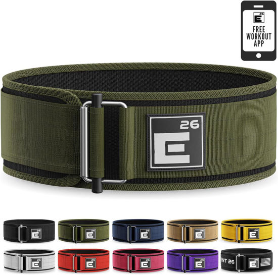 Picture of Self-Locking Weight Lifting Belt - Premium Weightlifting Belt for Serious Functional Fitness, Weight Lifting, and Olympic Lifting Athletes| Lifting Belt for Men and Women (Medium, Green)