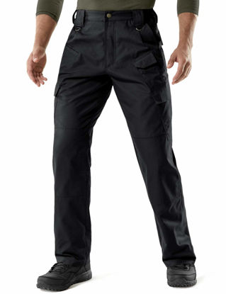 Picture of CQR Men's Tactical Pants Lightweight EDC Assault Cargo, Duratex Mag Pocket(tlp107) - Black, 34W x 30L