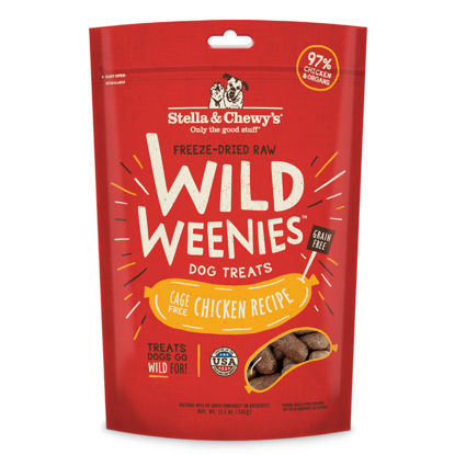 Picture of Stella & Chewy's Freeze-Dried Raw Wild Weenies Dog Treats - All-Natural, Protein Rich, Grain Free Dog & Puppy Treat - Great for Training & Rewarding - Cage-Free Chicken Recipe - 11.5 oz Bag