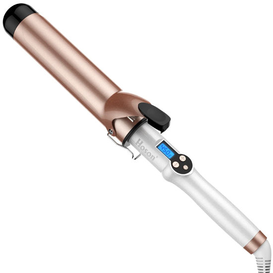 Picture of Hoson 1 3/4 Inch Curling Iron Large Barrel, 1.75 Long Barrel Curling Wand Dual Voltage, Ceramic Tourmaline Coating with LCD Display, Glove Include