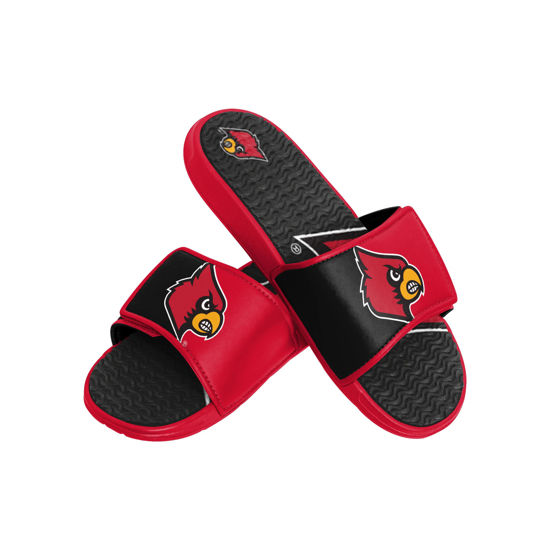 Picture of FOCO Louisville Cardinals NCAA Mens Colorblock Big Logo Gel Slides - S