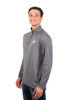 Picture of Ultra Game NFL Men's Super Soft Quarter Zip Long Sleeve T-Shirt, Philadelphia Eagles, Heather Charcoal, Small