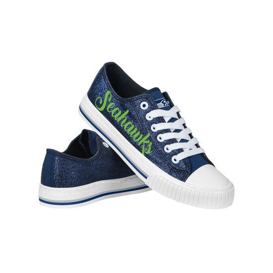 Picture of FOCO Seattle Seahawks NFL Womens Color Glitter Canvas Shoes - 9