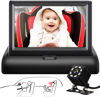 Picture of Baby Car Mirror, 4.3'' HD Night Vision Function Car Mirror Display, Safety Car Seat Mirror Camera Monitored Mirror with Wide Crystal Clear View, Aimed at Baby, Easily Observe The Baby’s Move