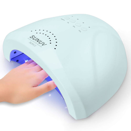 Picture of SUNUV 48W UV LED Nail Lamp, UV Light for Gel Nail Polish Professional Dryer with 3 Timer Settings Nail Art Tools Auto Sensor SUNone Blue