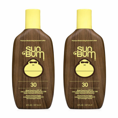 Picture of Sun Bum Sun Bum Original Spf 30 Sunscreen Lotion Vegan and Reef Friendly (octinoxate & Oxybenzone Free) Broad Spectrum Moisturizing Uva/uvb Sunscreen With Vitamin E 8 Ounce 2 Pack