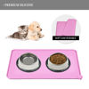 Picture of Reopet Silicone Pet Feeding Mat, Waterproof Dog Cat Food Mat with Raised Edges, Dog Cat Water Bowl Placemats, Dog Cat Feeding Mats for Food and Water Prevent Spill, Multiple Colors & Sizes for Pets