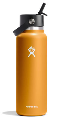 Picture of Hydro Flask 40 Oz Wide Mouth Flex Straw Cap Fossil