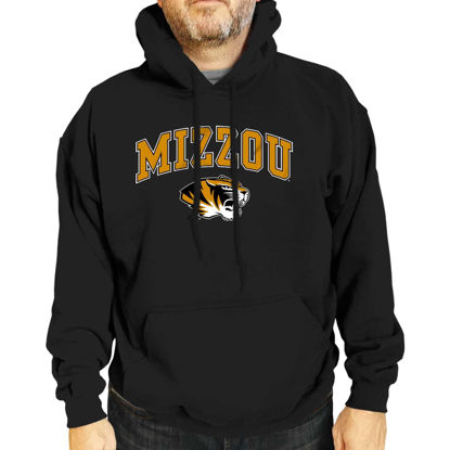 Picture of Campus Colors Adult Arch & Logo Soft Style Gameday Hooded Sweatshirt (Missouri Tigers - Black, Large)