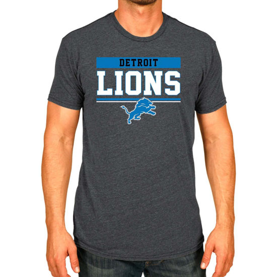 Picture of Team Fan Apparel NFL Adult Team Block Tagless T-Shirt - Cotton Blend - Charcoal - Perfect for Game Day - Comfort and Style (Detroit Lions - Charcoal, Adult Large)