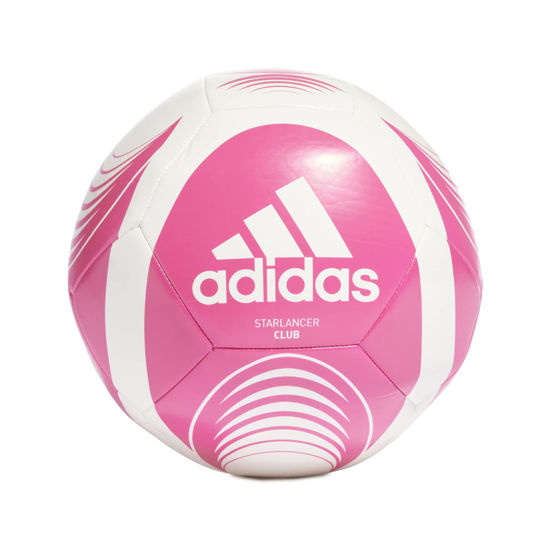 Picture of adidas Unisex Starlancer Club Soccer Ball, White/Shock Pink, 3